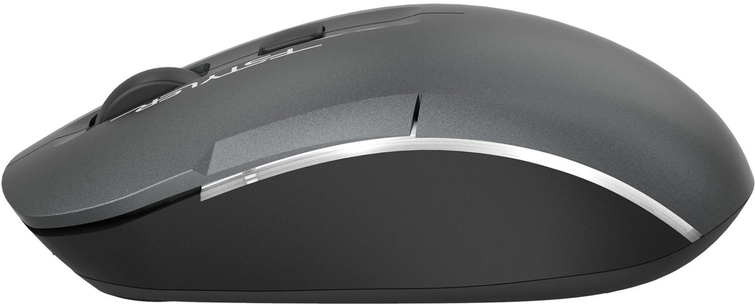 Мышь A4Tech Fstyler FB26CS Air2 серый/черный оптическая 2000dpi silent беспров. BT/Radio USB для ноутбука 4but (FB26CS AIR2 SMOKY GREY)