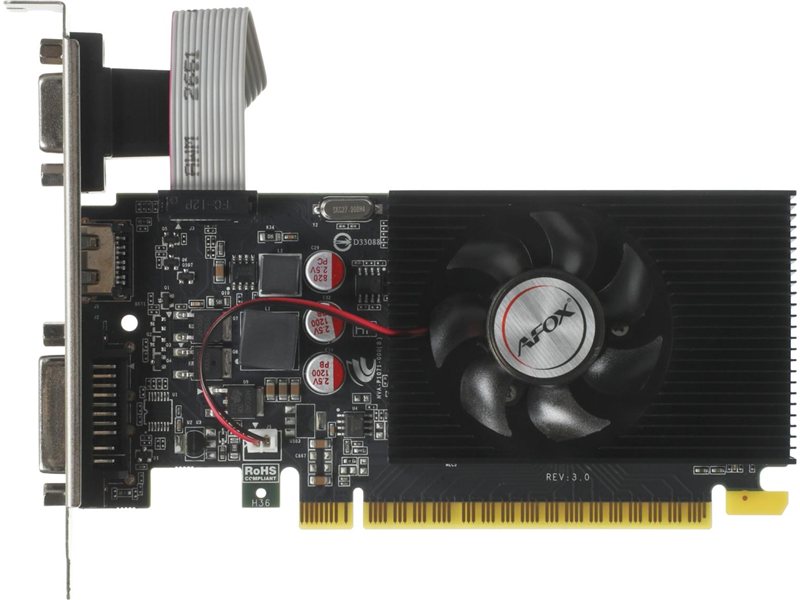 Видеокарта Afox PCI-E 3.0 AF610-1024D3L7-V6 NVIDIA GeForce GT 610 1Gb 64bit GDDR3 810/1333 DVIx1 HDMIx1 CRTx1 HDCP Ret