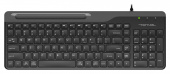 Клавиатура A4Tech FK25 черный/серый USB slim (FK25 BLACK) кабель 1.5м