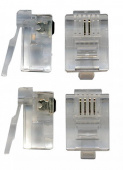 Коннектор Lanmaster (TWT-PL12-6P6C/100) кат.3 RJ12 прозрачный (упак.:100шт)