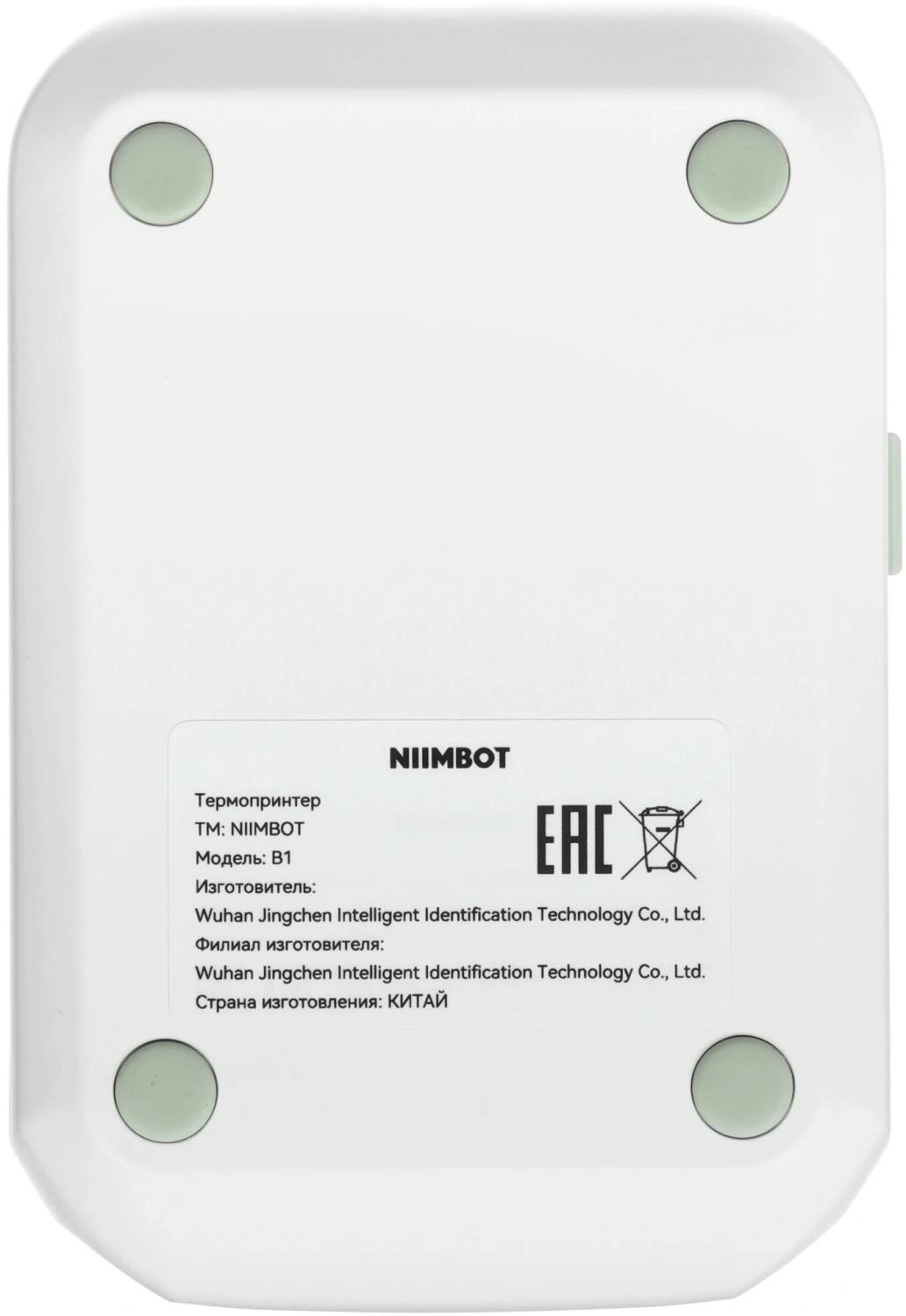 Термопринтер Niimbot B1 (1746798) 203dpi 50мм/с/USB/BT для печ.этик. зеленый