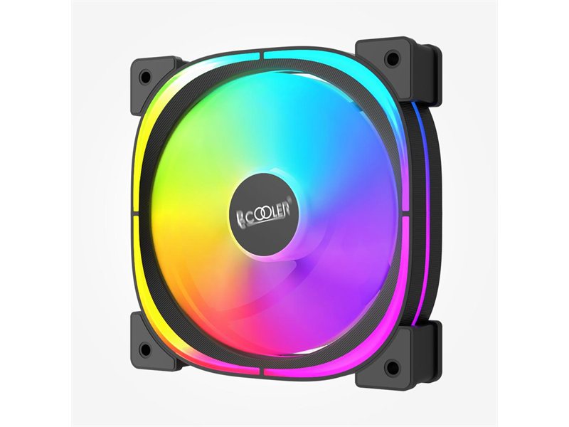 Кулер для корпуса/ Case Cooler PCCooler EF120 ARGB BK (120x120x25mm, 4-pin PWM, ARGB, 37.98CFM, 25.7dBA, 1500RPM, Black)
