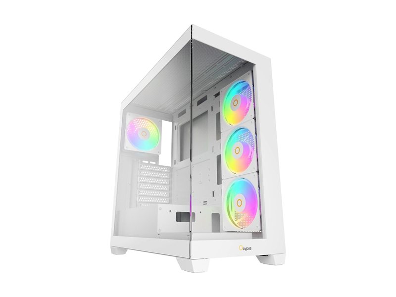 Корпус ПК без блока питания/ Case Ocypus Gamma C72 WH ARGB, Midi-Tower, TG, 4x120mm ARGB, 2xUSB-A 2.0 + 1xUSB-A 3.0, ATX, mATX, mITX White