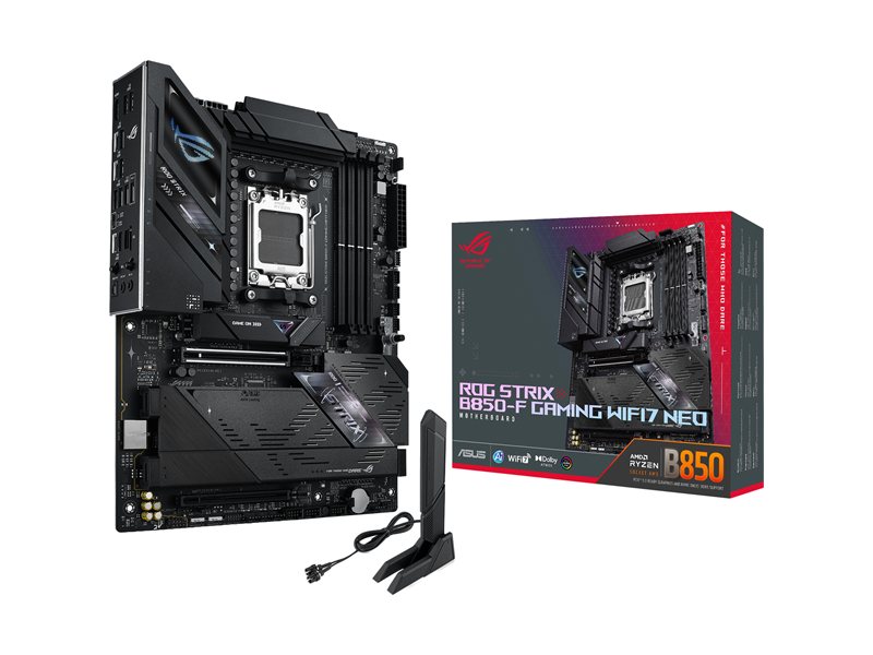 ROG STRIX B850-F GAMING NEO (Socket AM5, ATX, 4xDDR5(256GB), HDMI, 1xPCIe 5.0x16/1xPCIe 4.0x16, 2xSATA 6Gb/s, 4xM.2,1xLAN (5GbE), Wi-Fi 7, BT, 3xType-C, 5xUSB 3.0, 2xUSB2.0)