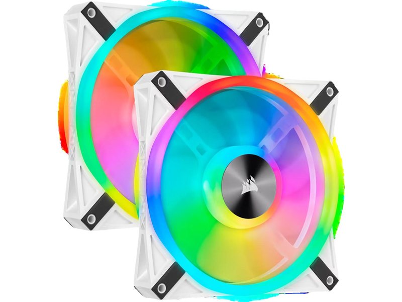 Кулер для корпуса/ Case Cooler Corsair iCUE QL140 RGB 140mm (140x140x25mm, 4-pin PWM, RGB, 50.2CFM, 26dBA, 1250RPM, White, 2pcs)