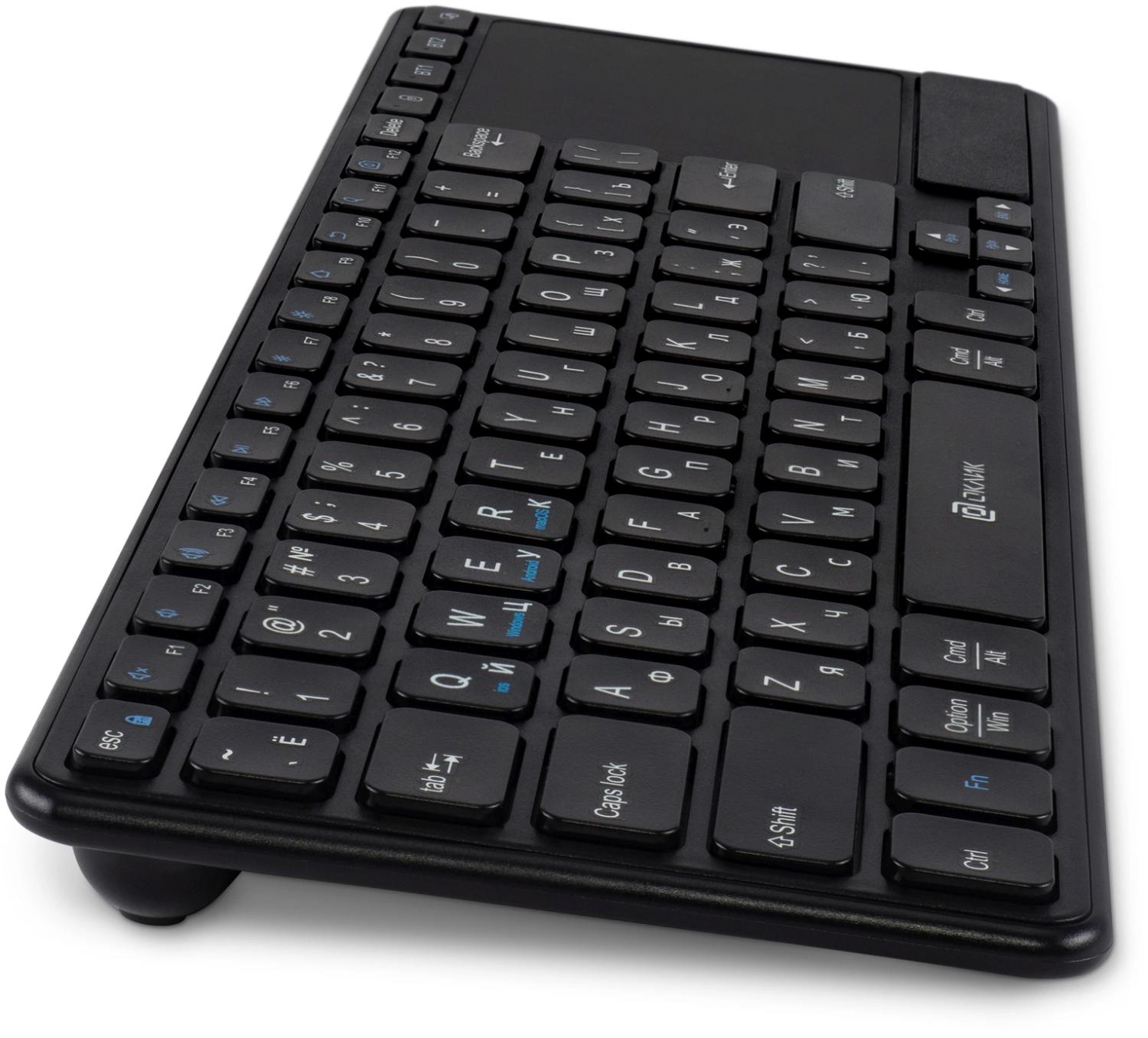 Клавиатура Оклик K614W черный USB беспроводная slim Multimedia Touch (1979327)