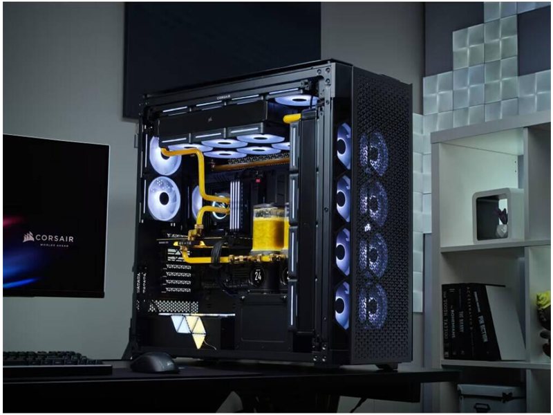 Корпус без блока питания/ Case Corsair iCUE LINK 9000D Airflow, Full-Tower, TG, no fan, 4xUSB-A 3.2, 2xUSB 3.2 Type-C, SSI-EEB, E-ATX, ATX, mATX, mITX Black
