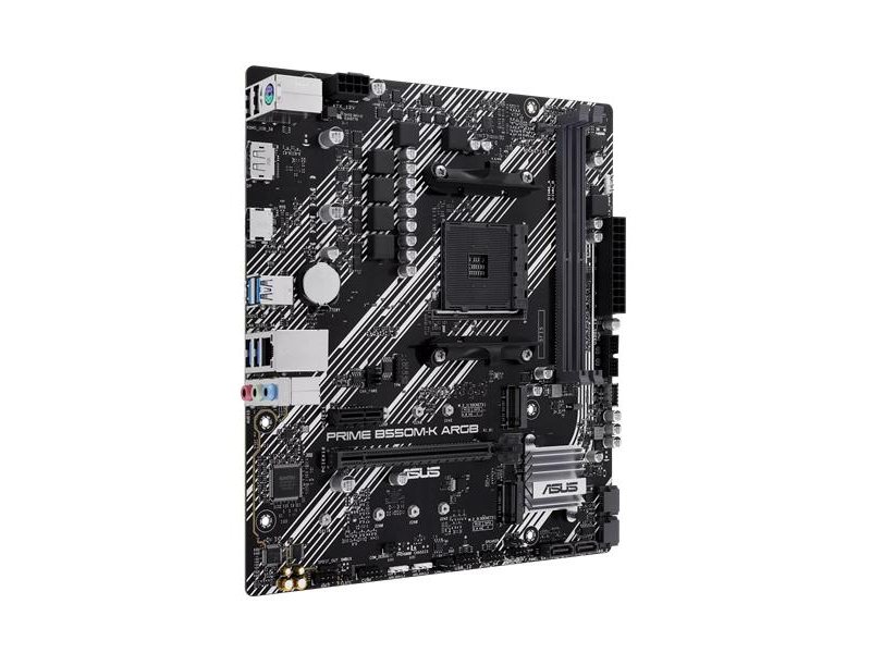 Материнская плата Asus PRIME B550M-K ARGB Soc-AM4 AMD B550 2xDDR4 mATX AC`97 8ch(7.1) GbLAN RAID+HDMI+DP