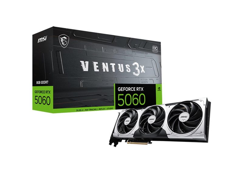 Видеокарта MSI RTX5060 VENTUS 3X OC 8GB GDDR7 128bit 3xDP HDMI 3FAN RTL