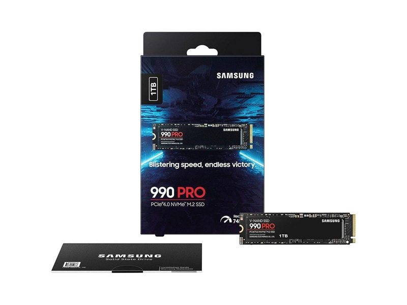 Твердотельный накопитель SSD Samsung 1TB M.2 2280 990 PRO MZ-V9P1T0B/AM PCI-E 4.0 x4, TLC 3D NAND