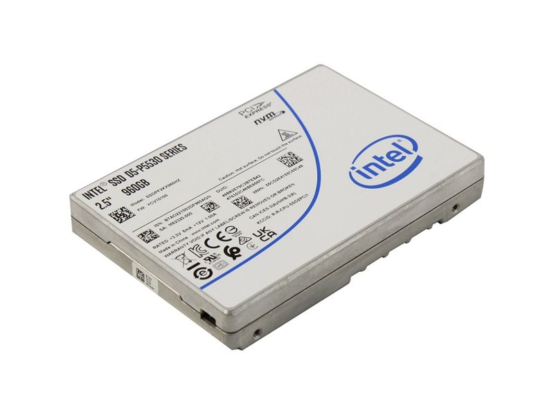 Твердотельный накопитель/ Intel SSD D5-P5530 Series, 960GB, U.2(2.5" 15mm), NVMe, PCIe 4.0 x4, TLC, R/W 5500/1600MB/s, IOPs 300 000/75 000, TBW 1700, DWPD1 (12 мес.)