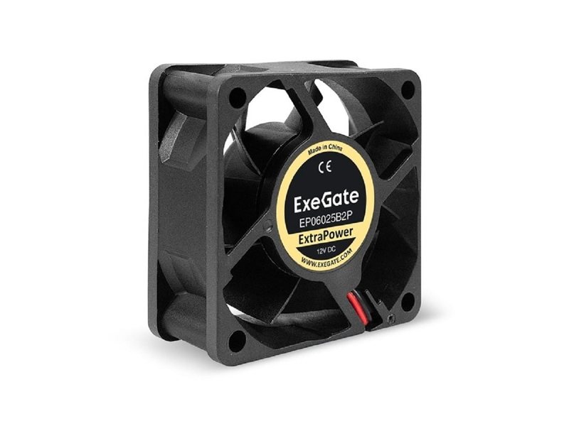 Exegate EX295229RUS Вентилятор 12В DC ExeGate ExtraPower EP06025B2P (60x60x25 мм, 2-Ball (двойной шарикоподшипник), 2pin, 4500RPM, 31dBA)