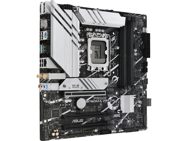 Материнская плата ASUS PRIME B760M-A WIFI D4 LGA1700 mATX 4xDDR4 3xPCIEx16 2xM.2 DP 2xHDMI 2.5GLAN WiFi 6