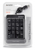 Числовой блок A4Tech FK13 серый USB slim для ноутбука (FK13 USB ( GREY)) кабель 0.7м