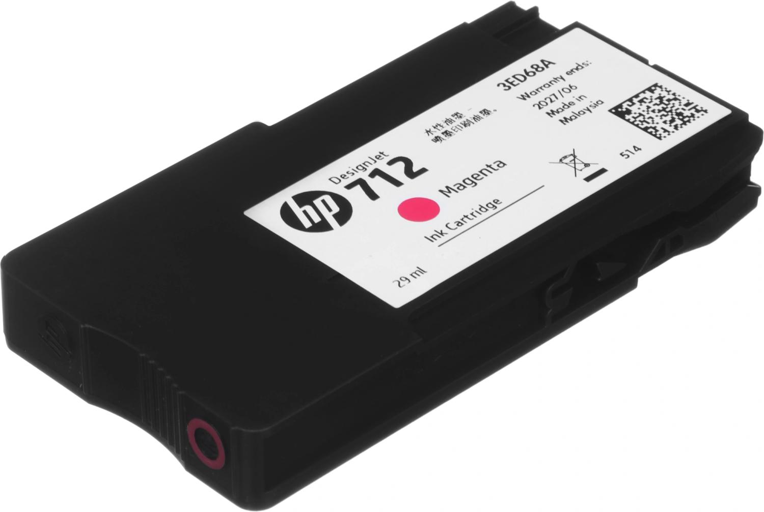 Картридж струйный HP 712 3ED78A пурпурный тройная упак. (29мл) для HP DJ Т230/630
