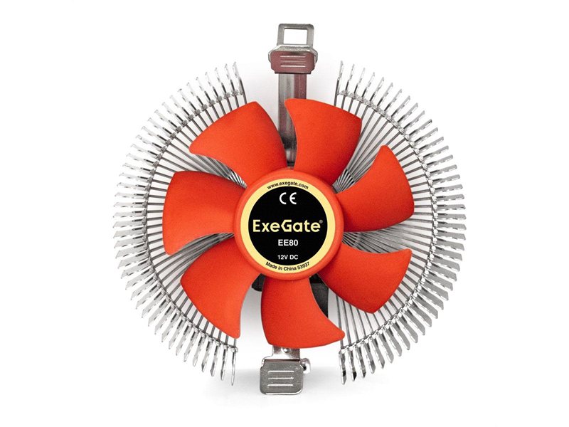 Вентилятор Exegate Кулер ExeGate EE80 (EX286144RUS) (Al, LGA775/1150/1151/1155/1156/1200/AM2/AM2+/AM3/AM3+/AM4/FM1/FM2/754/939/940, TDP 65W, Fan 80mm, 2000RPM, Hydro bearing, 3pin, 22db, 205г, с термопастой, на защелках, Retail color box)