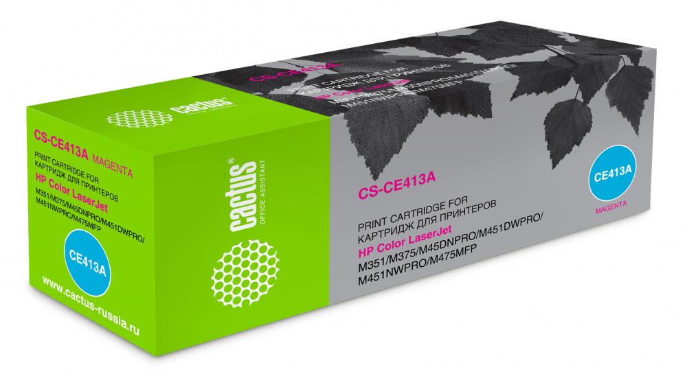 Картридж лазерный Cactus CS-CE413A CE413A пурпурный (2600стр.) для HP CLJ Pro 300/M351/M451/M375/M475