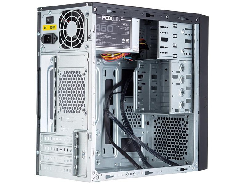 Корпус без блока питания/ Case Foxline FL-733, mATX, 2x5.25EXT, 2x3.5EXT, 5x3.5INT, 2xUSB2.0, HDA, w/o FAN, w/o PSU, no pwr cord