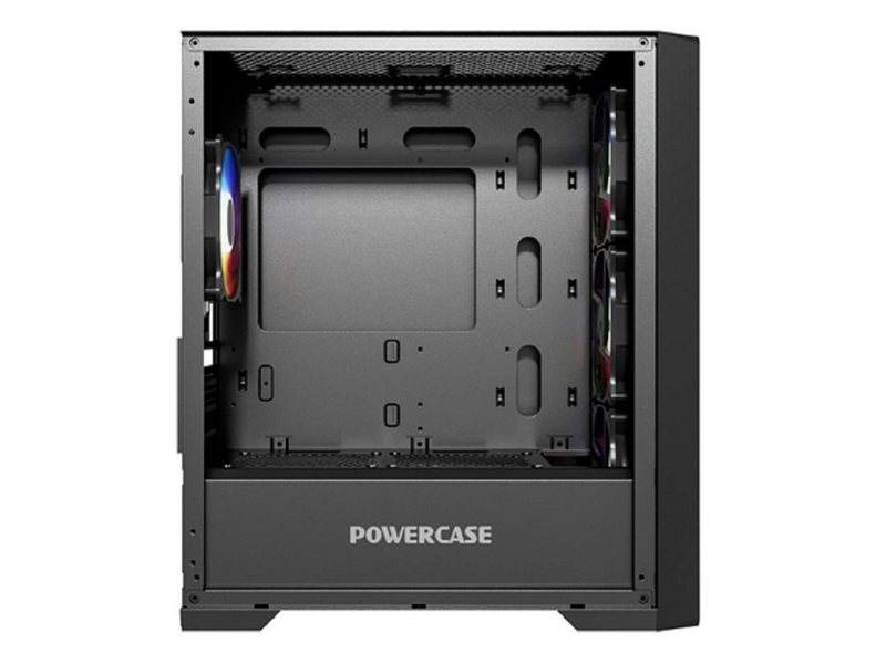 Powercase ByteFlow Micro Black, Tempered Glass, 4х 120mm ARGB fans, ARGB HUB, чёрный, mATX (CAMBFB-A4)