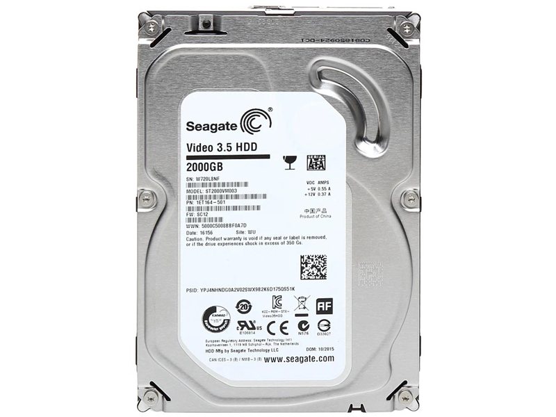 Жесткий диск/ RECERTIFIED HDD Seagate SATA3 2Tb Video 5900 RPM 64Mb (Used 20 000–45 000 operational hours) 1 year warranty (replacement ST2000VX008, ST2000VX015, WD23PURZ, ST2000DM005, WD20EARZ) RECERTIFIED