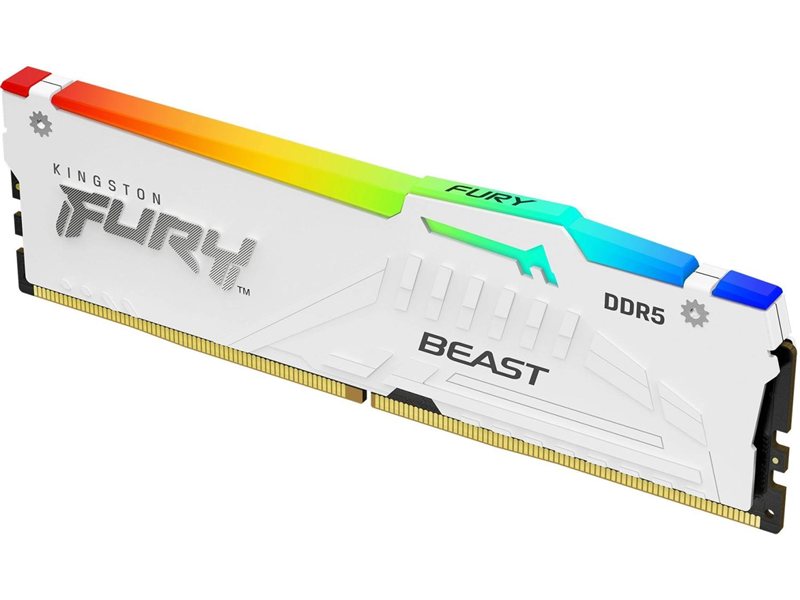 Память DDR5 32GB 6000MHz Kingston KF560C36BWEA-32 Fury Beast White Expo RGB RTL Gaming PC5-48000 CL36 DIMM 288-pin 1.35В dual rank с радиатором Ret
