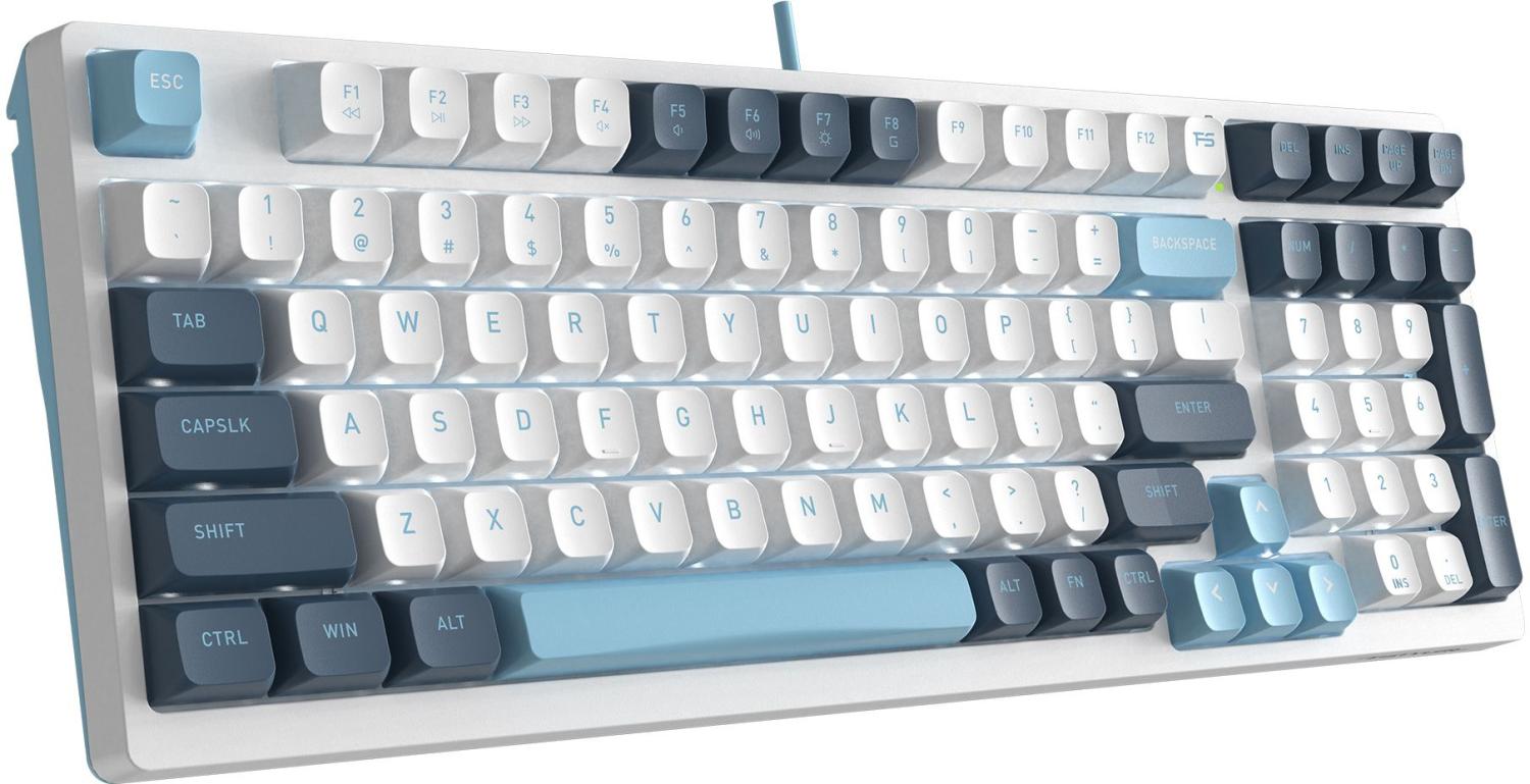 Клавиатура A4Tech FS300 механическая белый/синий USB for gamer LED (FS300 PANDA SNOWBOARDING) кабель 1.8м