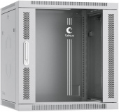 Шкаф коммутационный Cabeus (SH-05F-12U60/45-R) настенный 12U 600x450мм пер.дв.стекл 50кг серый 390мм 25кг 220град. 635мм IP20 сталь