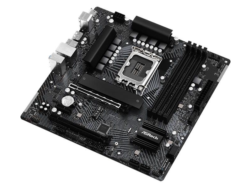 Материнская плата ASROCK B760M PG LIGHTNING/D4, LGA1700, B760, 4*DDR4, 4*SATA, 3*M.2, 3*USB 3.2, 2*USB 2.0, Type-C, 2*PCIx16, 1*M.2 (Key E), HDMI+DP, mATX