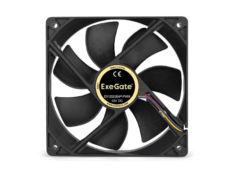 Exegate EX283391RUS Вентилятор ExeGate E12025B4P-PWM, 120x120x25 мм, двойной шарикоподшипник, 4pin, PWM, 22dBA