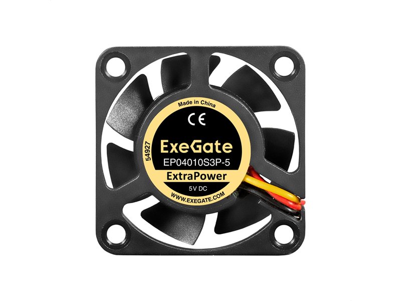 Exegate EX296995RUS Вентилятор 5В DC ExeGate ExtraPower EP04010S3P-5 (40x40x10 мм, Sleeve bearing (подшипник скольжения), 3pin, 7500RMP, 35dBA) ОЕМ