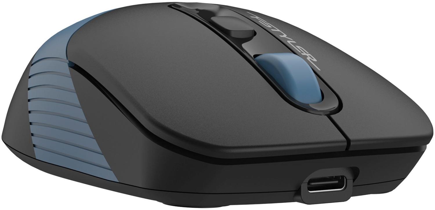 Мышь A4Tech Fstyler FB10CS черный/синий оптическая 2000dpi silent беспров. BT/Radio USB 4but (FB10CS USB ASH BLUE)