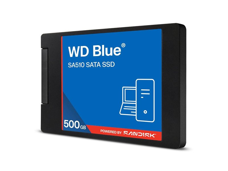 Твердотельный накопитель SSD WD 500Gb, 2.5", Western Digital Blue внутренний, SATA-III (WDS500G5B0A)