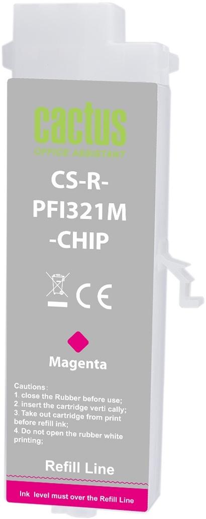 Картридж перезаправляемый струйный Cactus CS-R-PFI321M-CHIP PFI-321 пурпурный (260мл) для Canon imagePROGRAF TM-250/TM-255/TM-350/TM-355 с чипом