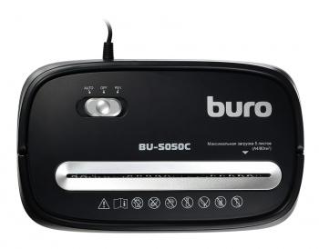 Шредер Buro Home BU-S050C черный (секр.P-3) фрагменты 5лист. 13лтр. скрепки скобы пл.карты