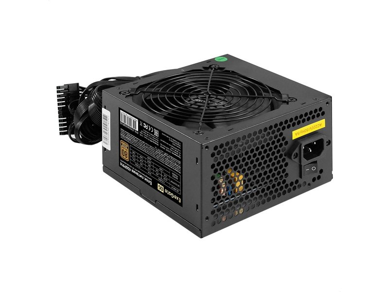 Блок питания 450W ExeGate 80 PLUS® Bronze 450PPH-S (ATX, APFC, SC, КПД 88% (80 PLUS Bronze), 12cm fan, 24pin, (4+4)pin, 2xPCI-E, 3xSATA, 3xIDE, кабель 220V 1,8м с защитой от выдергивания, black, Color Box)