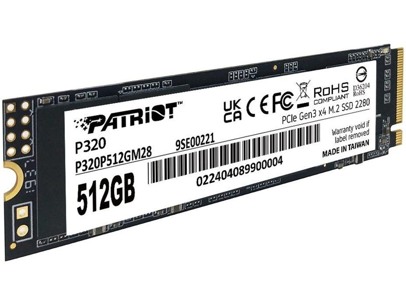 Накопитель SSD Patriot PCIe 3.0 x4 512GB P320P512GM28 P320 M.2 2280