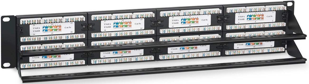 Патч-панель Cabeus PL-48-CAT.5E-DUAL 19" 1U 48xRJ45 кат.5E UTP