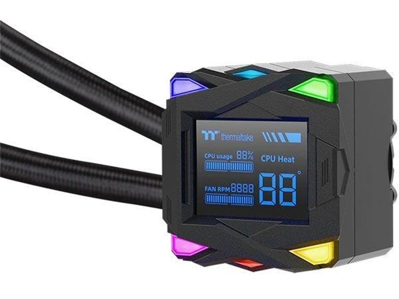 Система водяного охлаждения Thermaltake LA360-S ARGB Soc-AM5/AM4/1200/1700/1851 черный 4-pin 38.35dB Al LCD 360W Ret (CL-W462-PL12SW-A)