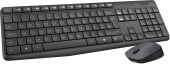 Клавиатура + мышь Logitech MK235 клав:серый мышь:серый/черный USB беспроводная Multimedia (920-007949)