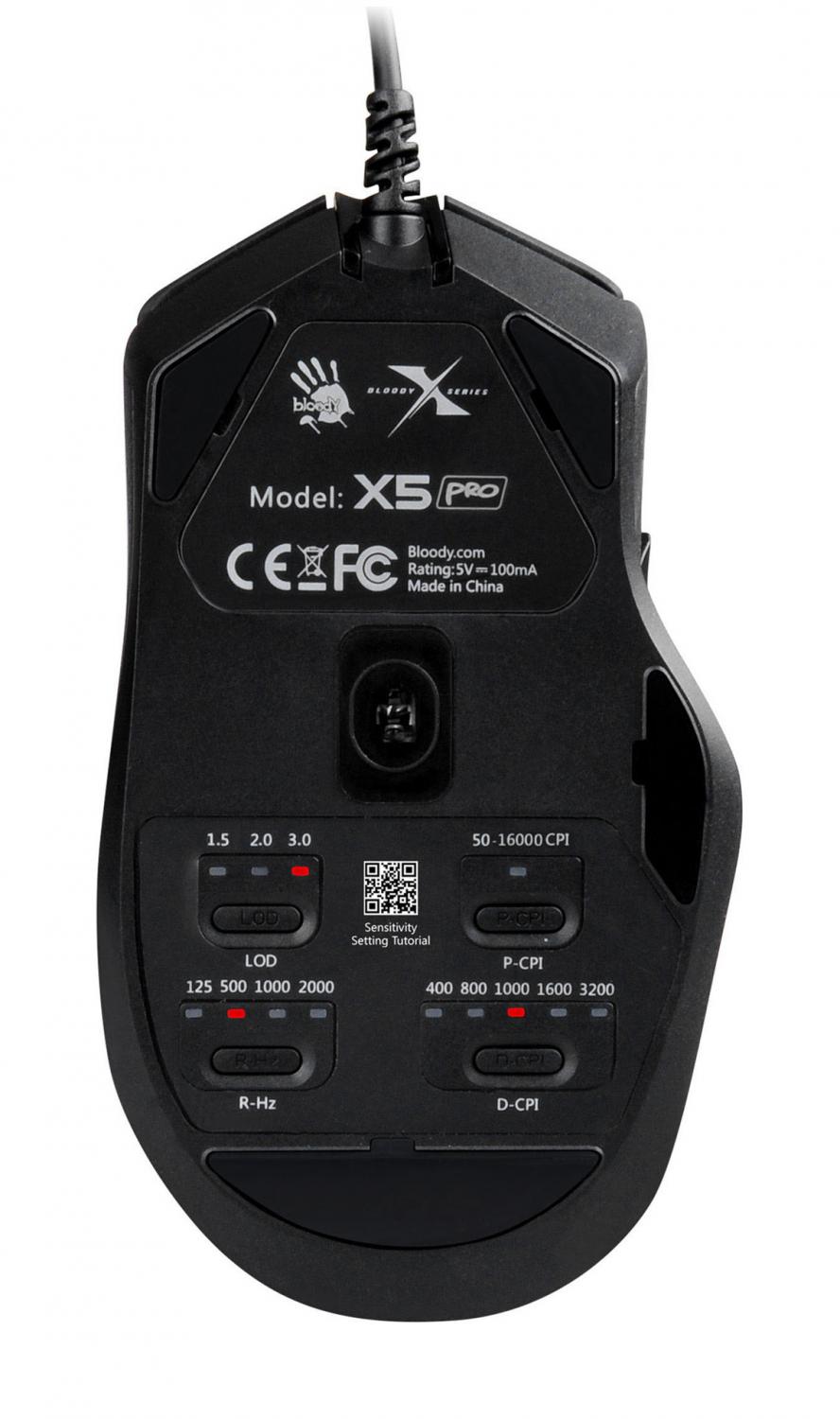 Мышь A4Tech Bloody X5 Pro черный оптическая 16000dpi USB 9but