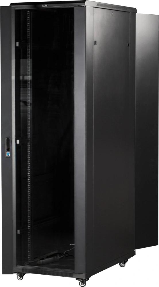 Шкаф серверный Lanmaster (TWT-CBB-47U-6X6-G1) напольный 47U 600x600мм пер.дв.стекл металл 2 бок.пан. 800кг черный 526мм 95кг 2277мм IP20 металл