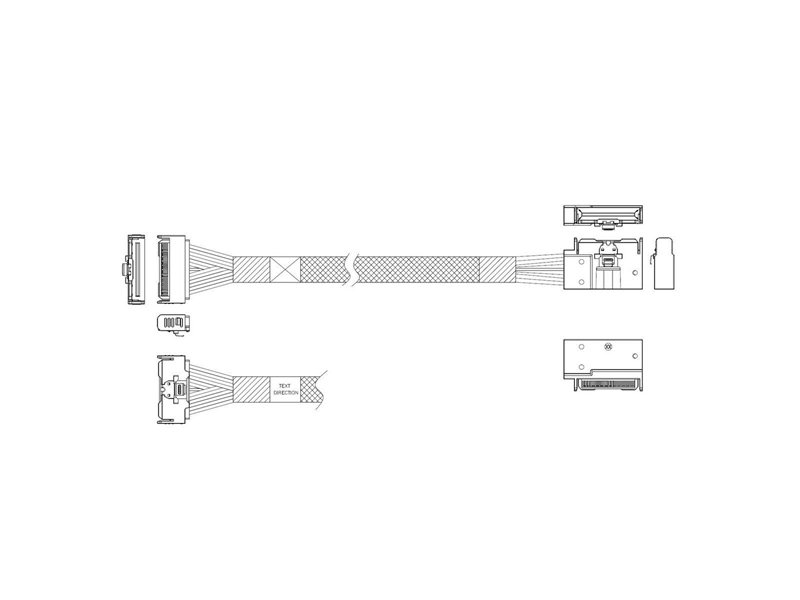 Кабель Luxshare L285MM002-SD-R    Cable MCIO x8 74P (прямой Straight Type)  -TO-  MCIO x8 74P (угловой Left Exit) , 85 Ohm, L:80cm ()