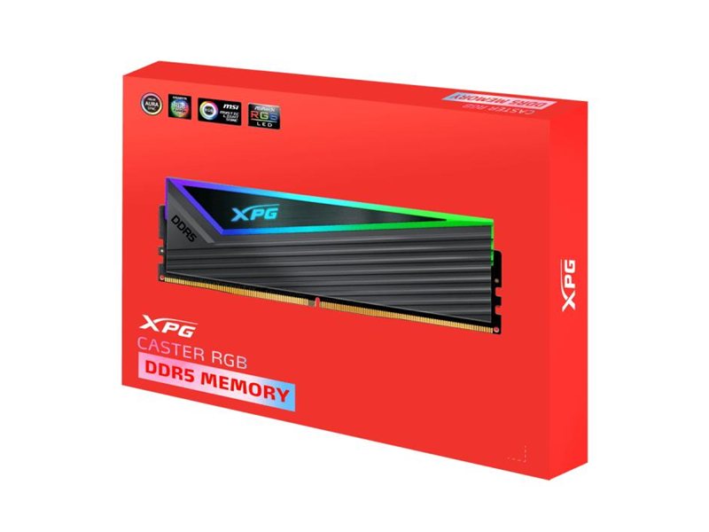 Память DDR5 2x16GB 6000MHz A-Data AX5U6000C3016G-DCCARGY XPG Caster RGB RTL Gaming PC5-48000 CL30 DIMM ECC 288-pin 1.35В kit single rank с радиатором Ret