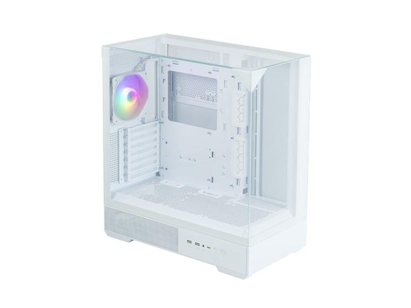 корпус ZALMAN P40 Prism, ATX, WHITE, WINDOW, 2x3.5", 3x2.5", 1xUSB TYPE-C, 2xUSB3.0, REAR 1x120mm ARGB