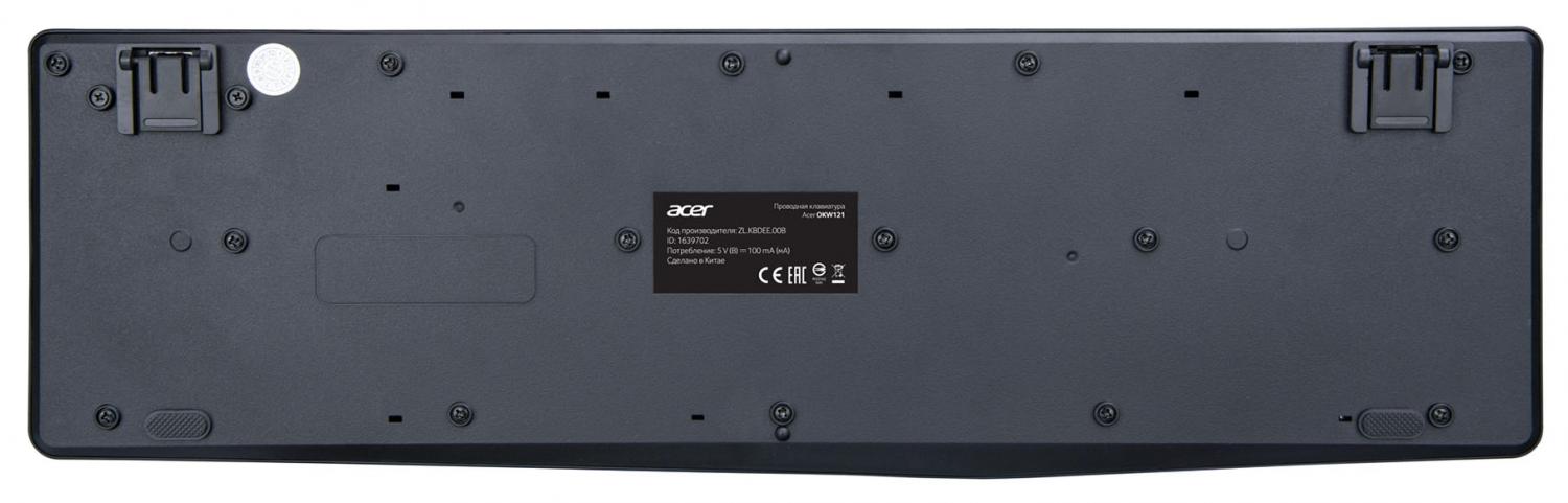 Клавиатура Acer OKW121 черный USB (ZL.KBDEE.00B) кабель 1.5м