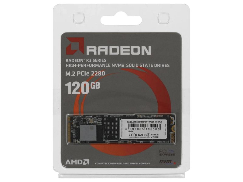 Твердотельный накопитель SSD AMD Radeon R3 Series M2.2280 120GB