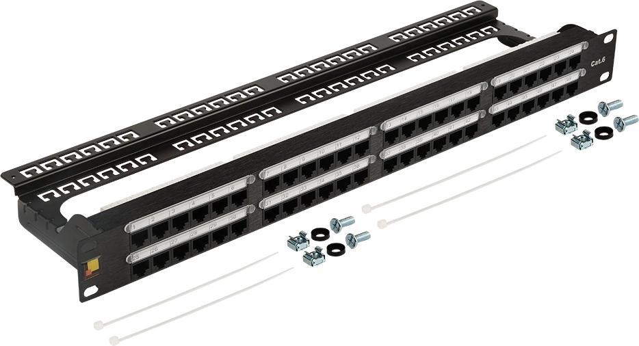 Патч-панель Lanmaster LAN-PPC48U6 19" 1U 48xRJ45 кат.6 UTP