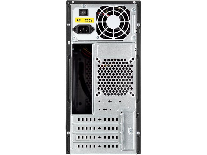Корпус с блоком питания 450Вт./ Case Foxline FL-702, mATX, 1x5.25EXT, 1x3.5EXT, 2x3.5INT, 2xUSB3.0, HDA, w/o FAN, w/450W ATX PSU, w/1.2m EU pwr cord