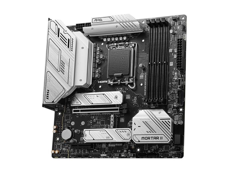 Материнская плата MB MSI INTEL B760 s1700, 4xDDR5(256GB), HDMI 2.1/DP, 1xPCIe 5.0x16, 1xPCIe 3.0x4, 1xLAN (2.5GbE), Wi-Fi, BT, 4xSATA 6Gb/s, 3xM.2, 1xUSB-C, 3xUSB 3.2, 4xUSB 2.0, mATX