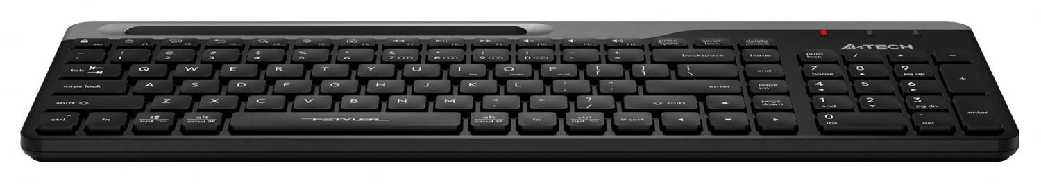Клавиатура A4Tech FBK25 черный/серый USB беспроводная BT/Radio slim Multimedia (FBK25 BLACK)